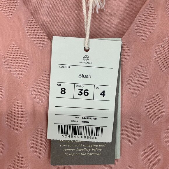 Monsoon Top Linen Blend Pink Sleeveless V Neck Patterned NWT - Picture 4 of 9